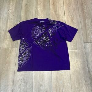 Men’s Vintage Y2K Purple MMA Elite Short Sleeve Tee Graphic Size XL